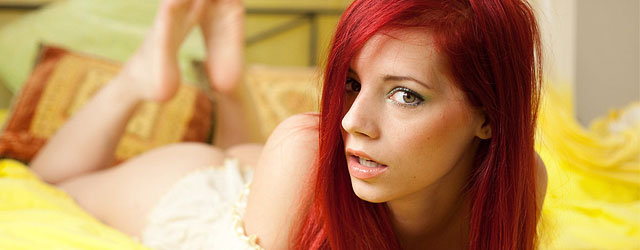 Hot Redhead Piper Fawn Alone In The Bedroom