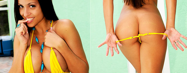Janessa Brazil Teasing In A Yellow Bikini